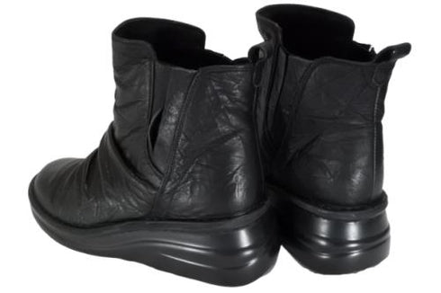 【インコルジェ8331 ブラック】くしゅくしゅサイドゴアショートブーツ